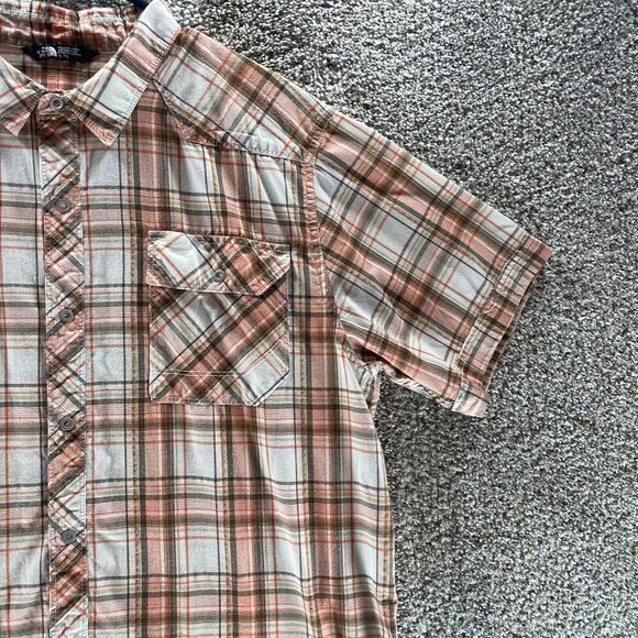 The North Face Shirt Adult Extra Large Pink Plaid Button Up Snaps Outdoor Mens - Picture 2 of 10
